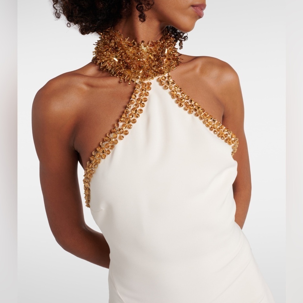 Tom Ford beaded fringe halter gown size 38 - Picture 5 of 16